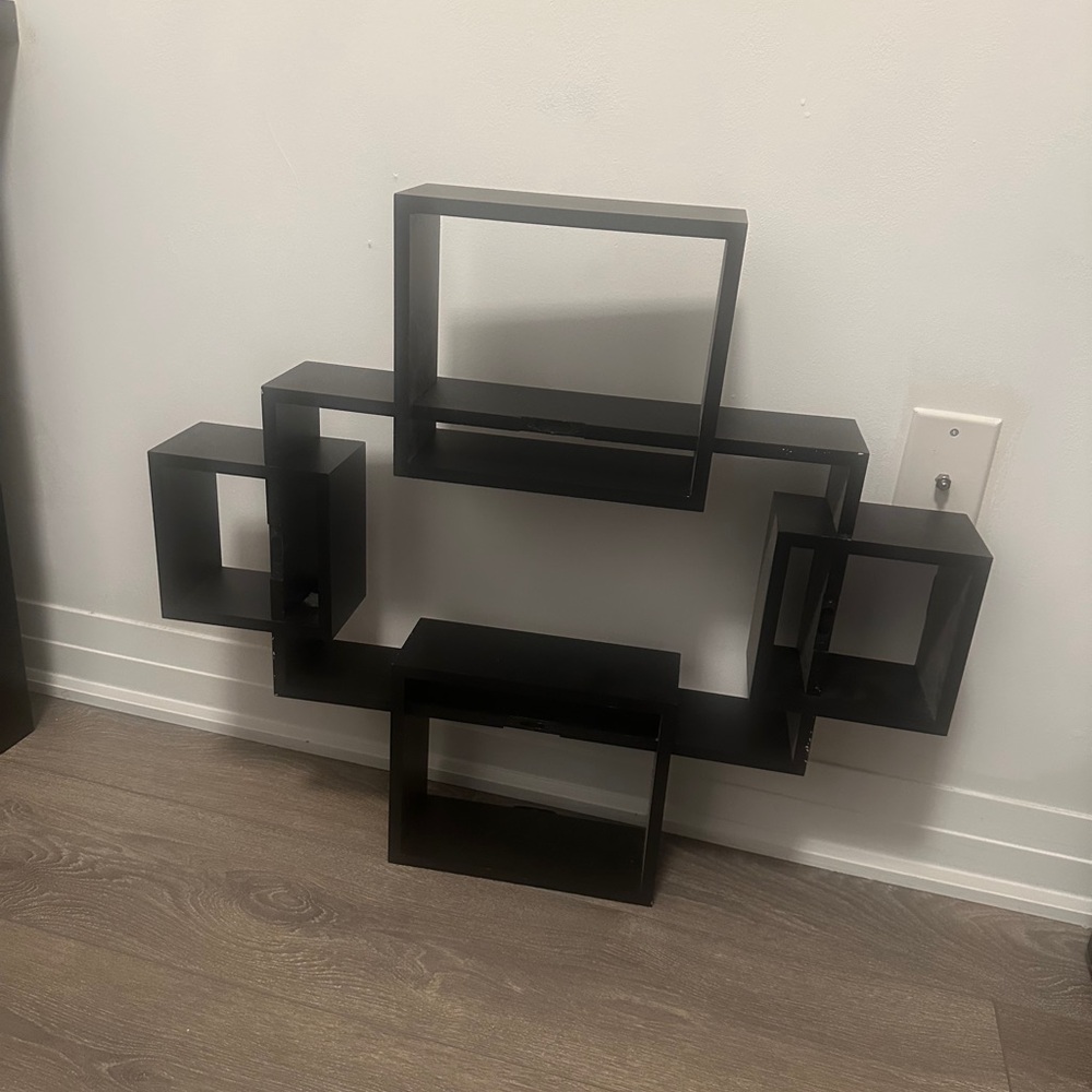 Modern Black Geometric Wall Shelf